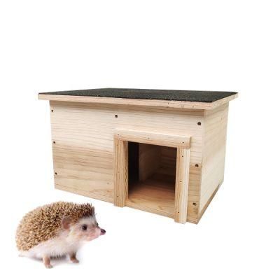 High Quality Hedgehog Cage Removable Wooden Squirrel Pet House Animal Cage Hedgehog House with Waterproof Pith-Cover Roof