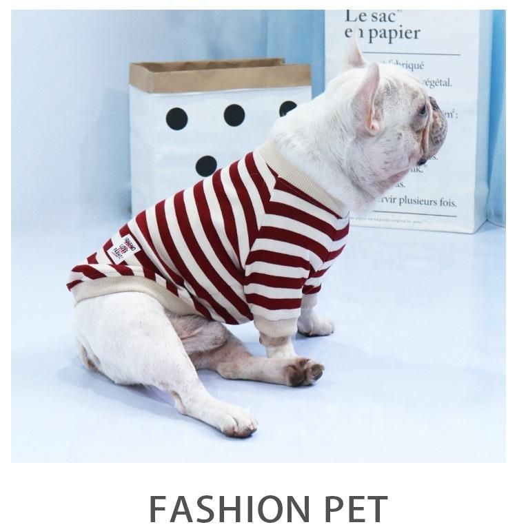 Dog Clothes Summer Spring Winter Autumn Cotton Printed Stripe Pet Dog Clothes for Small Medium Dogs Cats Accessories