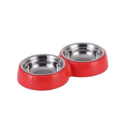 Wholesale Pet Supplies Stainless Steel Pet Bowl Antiskid Dual Purpose Double Dog Bowl for Food and Drink