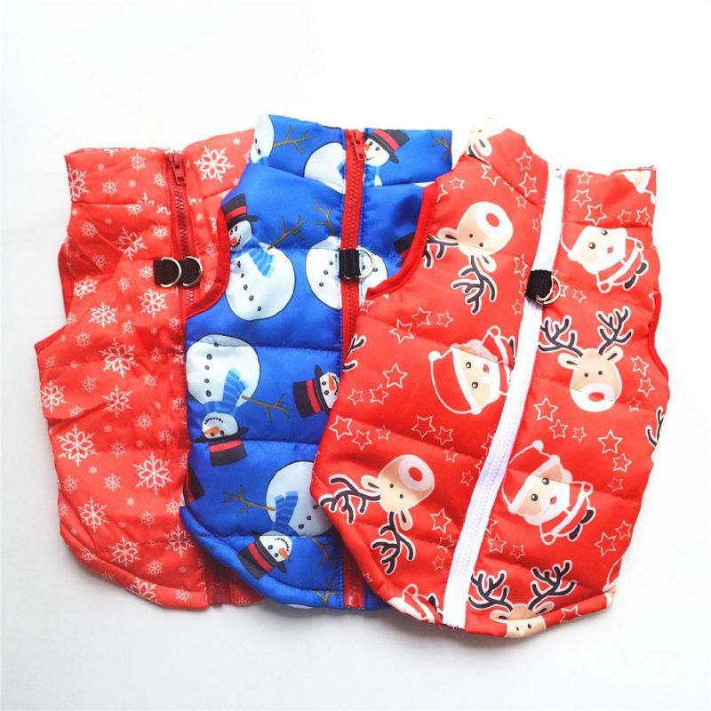 Warm Reversible Dog Coat Thick Padded Comfortable Winter Dog Jacket Safety Dog Vest