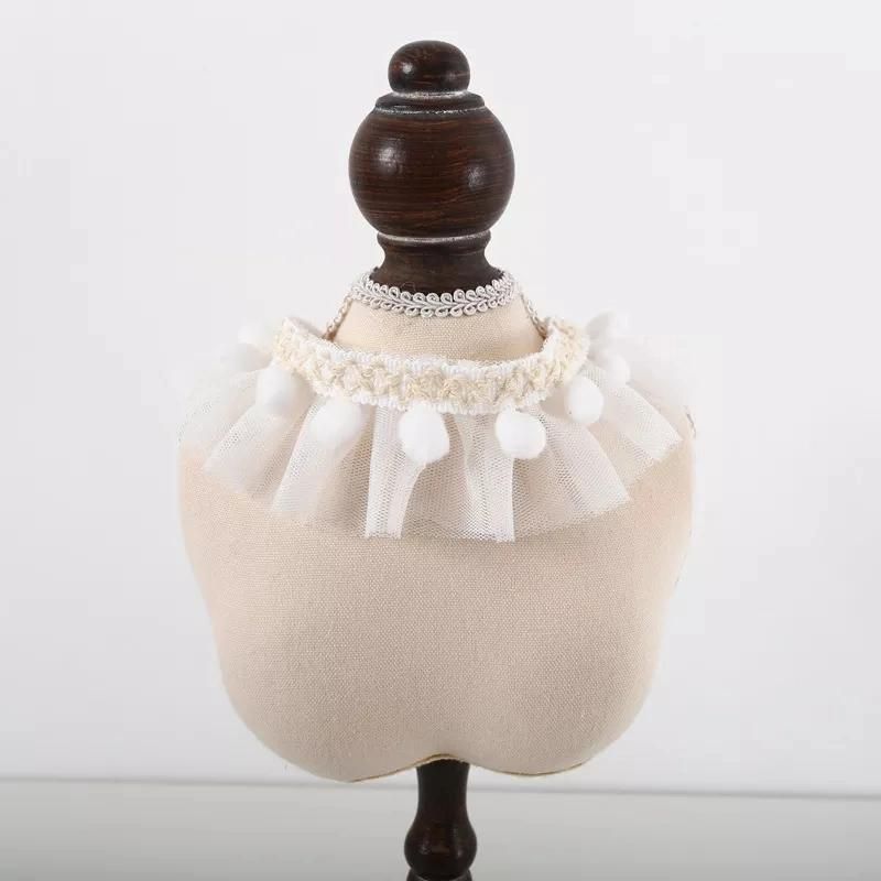 Wholesaler Pet Accessories Sweet Princess Lace Bib Cute Dog Cat Necklace Collar Decoration