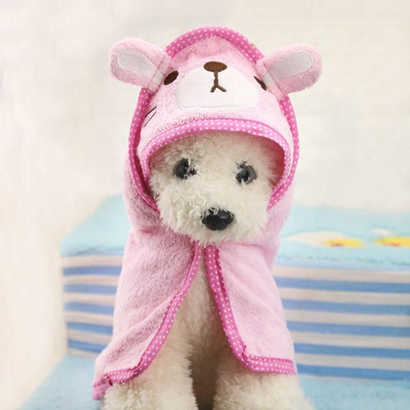 Cute Pet Dog Absorbent Bathrobes Pet Bath Towel Pet Accessories