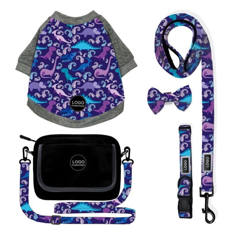 Dog Shirt with Matching Harness Leash Collar Custom Pattern & Logo Pet High Quality Clothes