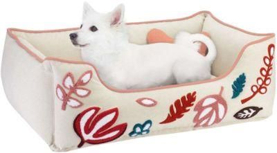 Bolstered Dog Bed Soft Pet Nest with Durable Ykk Zips