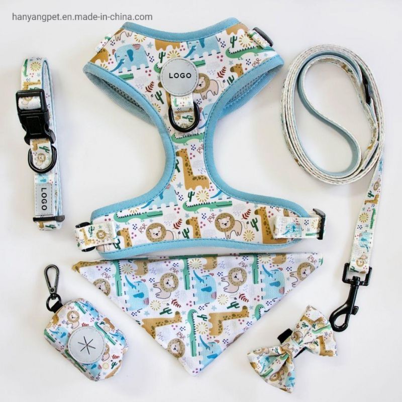 Pet Accessories Fashion Colorful Luxury Collar Leash Harnewss Set Metal Buckle