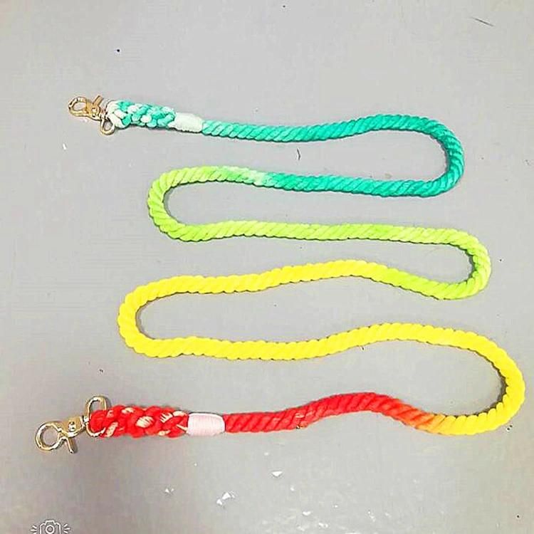 100% Cotton Made Double Metal Buckle Big Dog Leash for Running