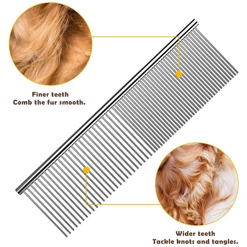 Pet Dematting Comb - Stainless Steel Pet Grooming Comb