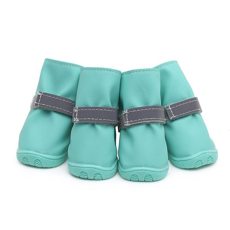 Waterproof Dog Shoes Small Dog Anti-Slip Rain Boots with Reflective Straps and Keep Warm Paw Protector for Dogs Walking Outdoor