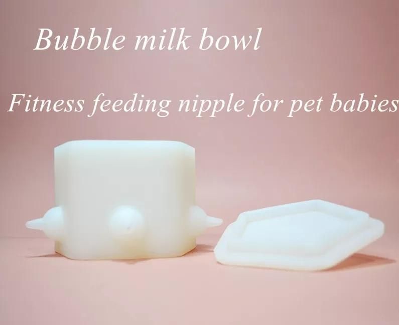 Pet Puppies Feeder 350ml Food Grade Silicone Pet Puppy Rabbit Kitten Milk Nipple Feeder Silicone Bubble Milk Bowl