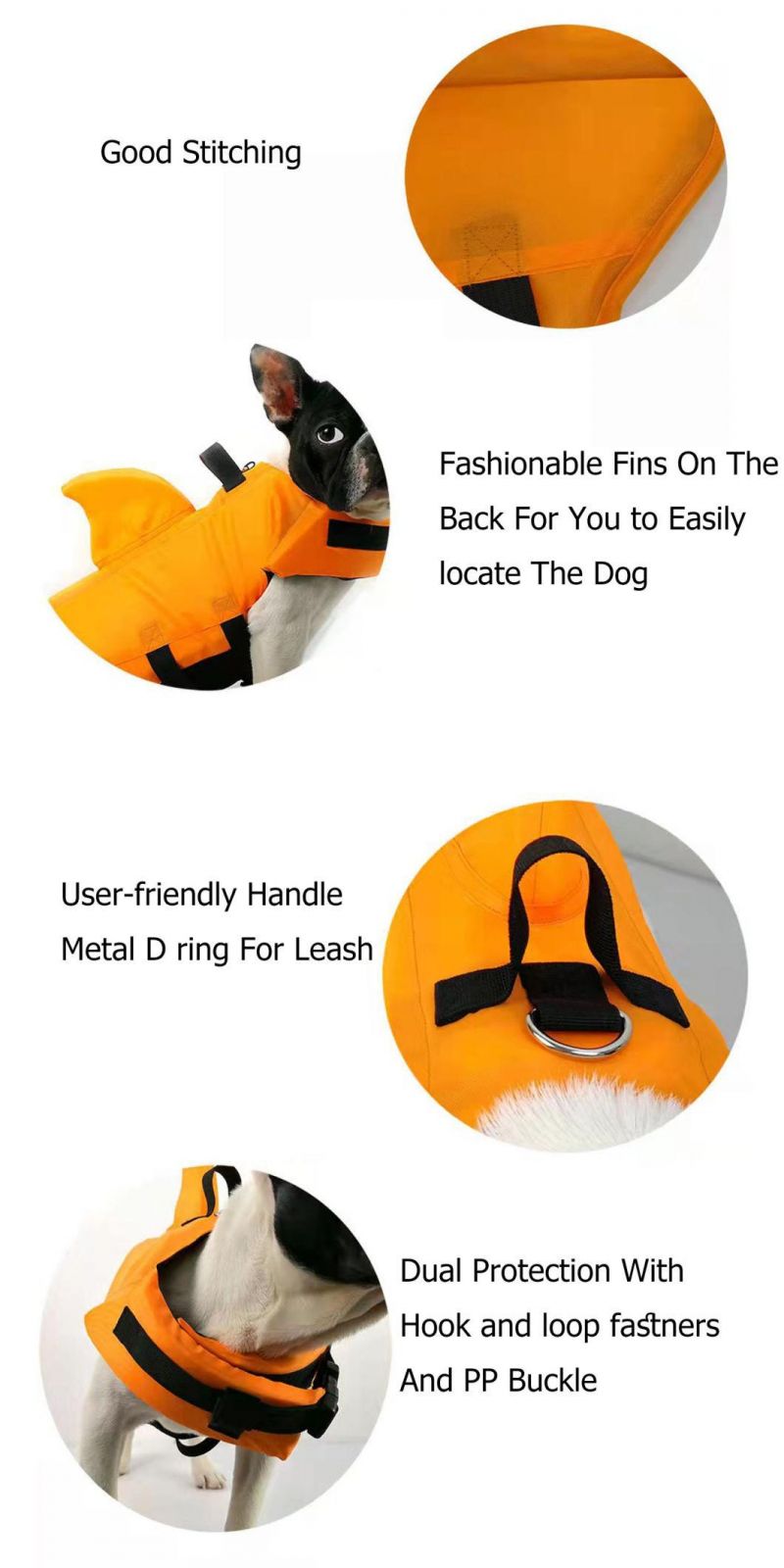 Pet Life Jacket Dog Swimsuit with Shark Fin