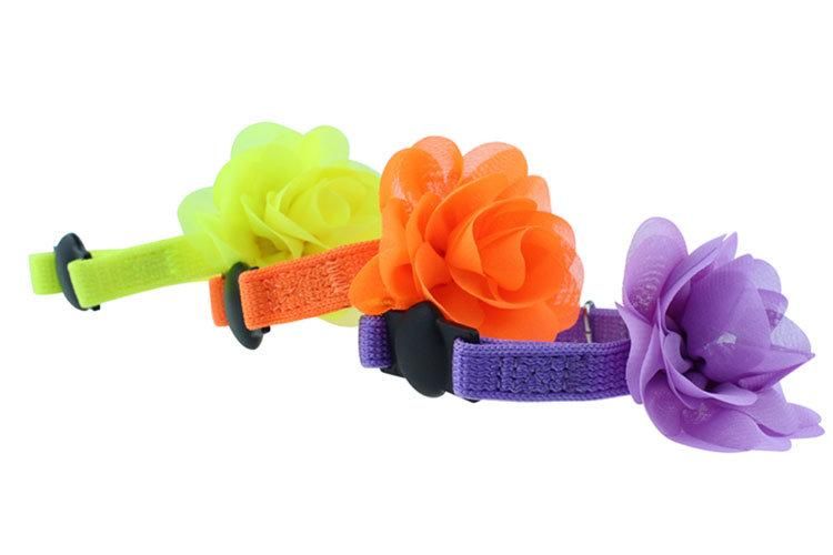 High Quality Adorable Flowers Custom Nylon Cat Collar with Breakaway Cat Collar Buckles