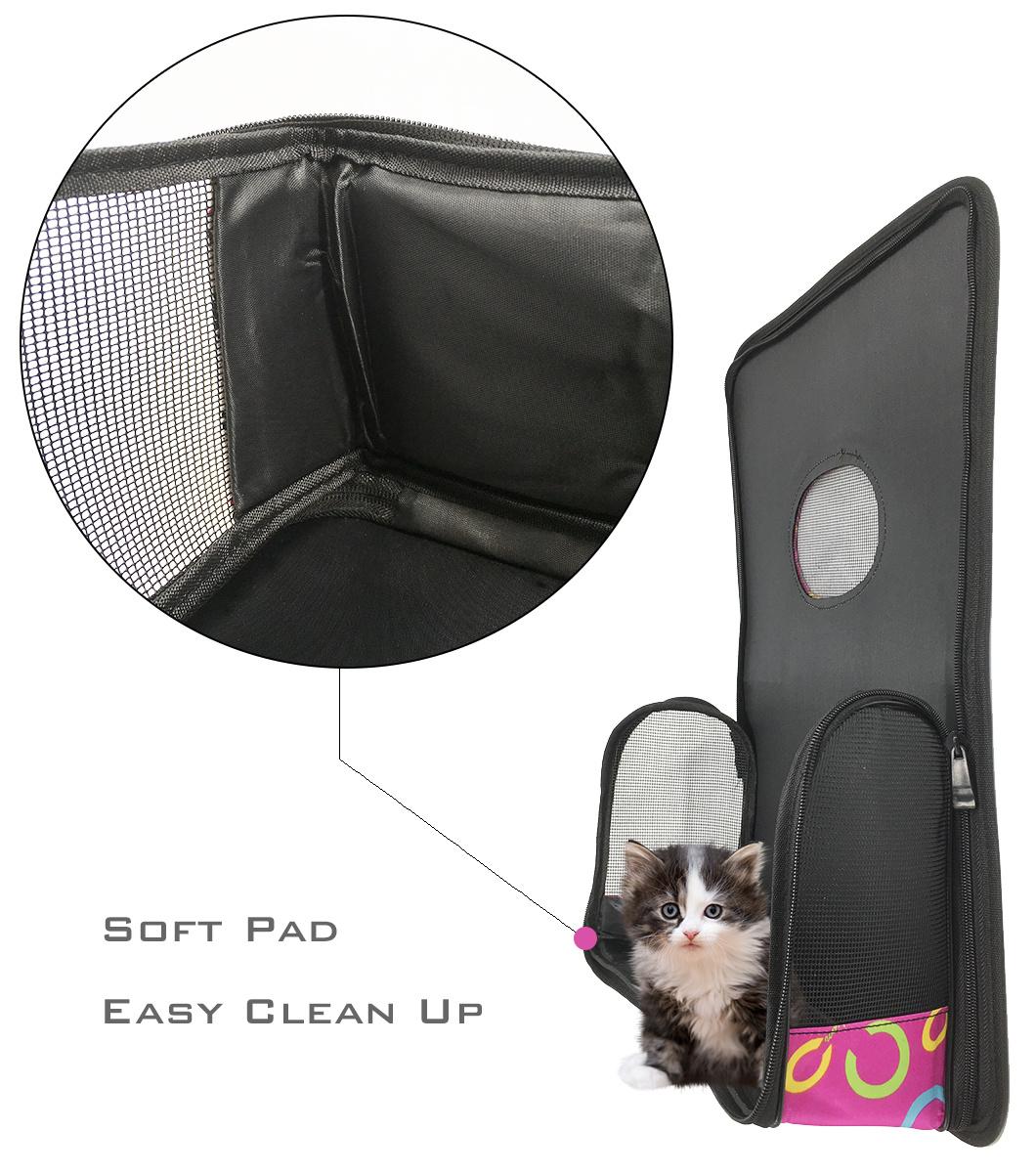 Medium Cats and Small Dogs Breathable Leak-Proof Easy Storag Pet Carrier with Cozy Bed