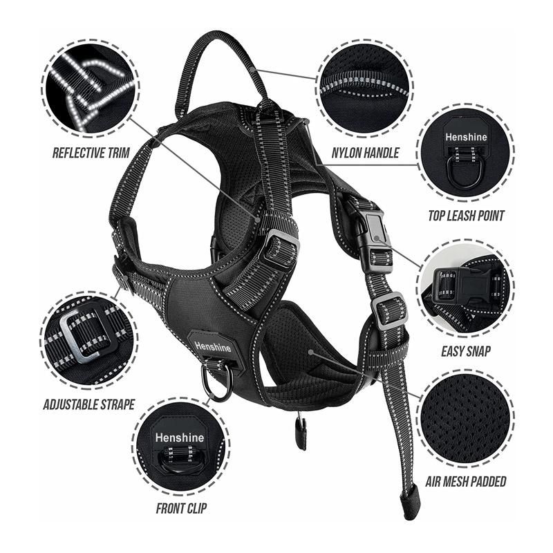 Comfort Safe Choke-Free Adjustable No Pull Dog Harness with Handle for Small Medium and Large Dogs