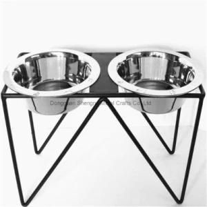 Custom Pet Feeder Stand Stainless Steel Dog Cat Bowls