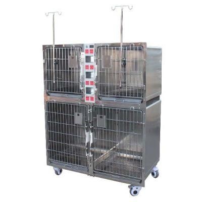 Best Quality Pet Clinic Product Veterinary Stainless Steel Pet Cage with Oxygen Door