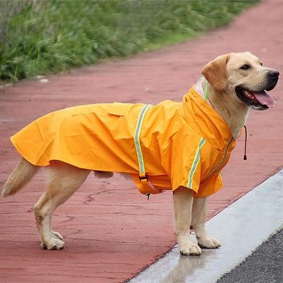 Adjustable Pet Rain Jackets Medium and Large Dogs Clothes with Glow Strip