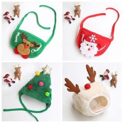 Pet Christmas Hat and Bib Winter Dress up Supplies