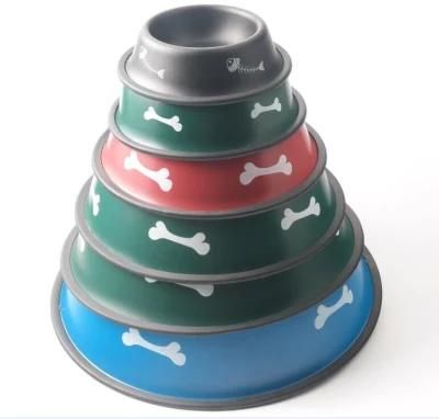 Pet Product Supply Customized Colour Coated Metal Iron Pet Feeder Dog Bowl