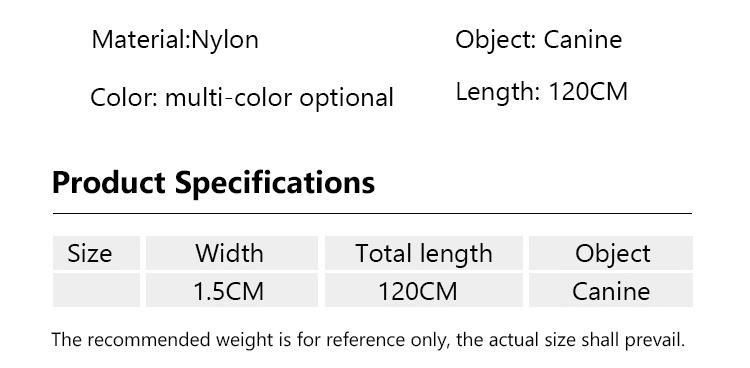 Wholesale New Fashion Multicolor 120cm Length Imitation Nylon Pet Leash for Dog