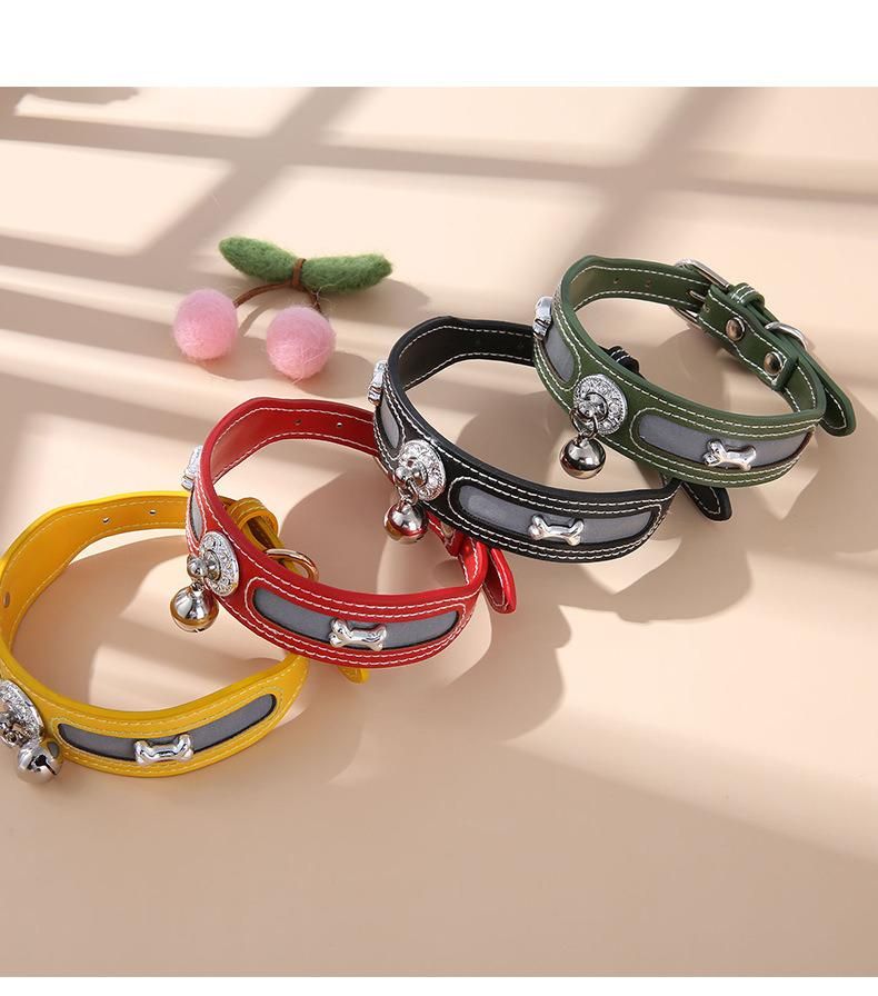 Wholesale Hot Selling Small Medium Sized Pet Cat Dog Reflective Collar with Bells