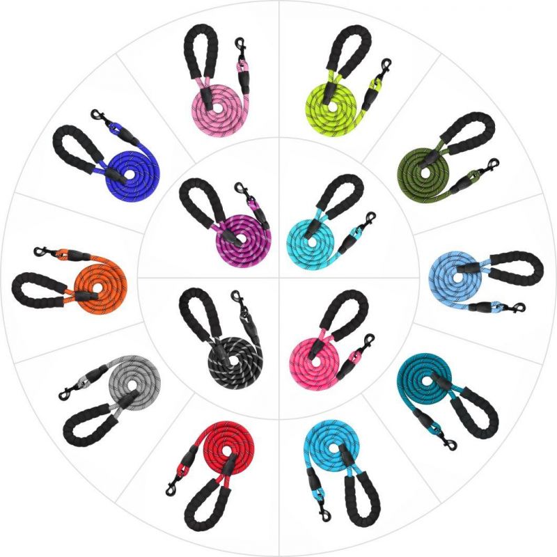 Strong Dog Lead Comfortable Padded Handle Reflective Custom Dog Leash Rope Dog Leash