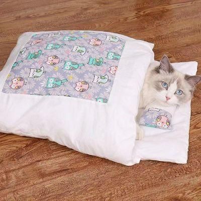 Washable Dog Cat Bed Cat Sleeping Bag Nest Mat Winter Warm Cat House Small Pet Bed