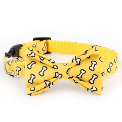 New Designer Wholesale Pet Collar Leash Bow-Tie Collar with Bowknot Dog Collars for Pet Gifts