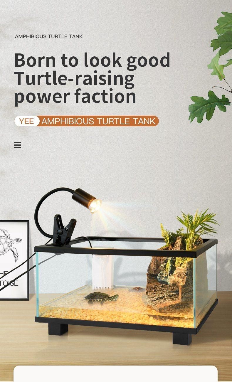 Yee Living Room Table Glass Small Cube Ecological Turtle Tank Aquarium