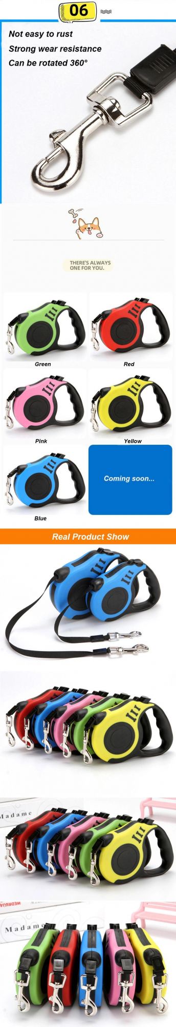 Hot Selling Pet Supplies Dog Training Lead, Retractable Leash for Small Medium Big Dog