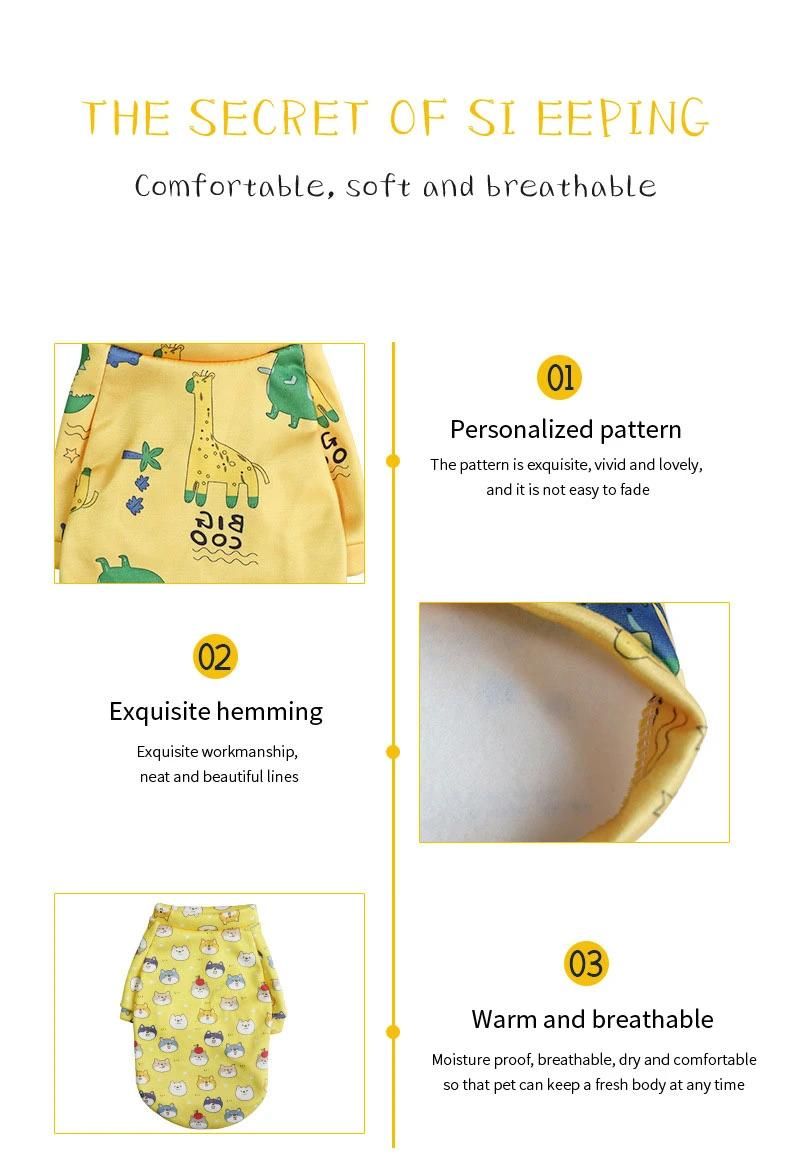 Wholesale Cartoon Customized Puppy Cute Print Fleece Pet Apparel Clothes