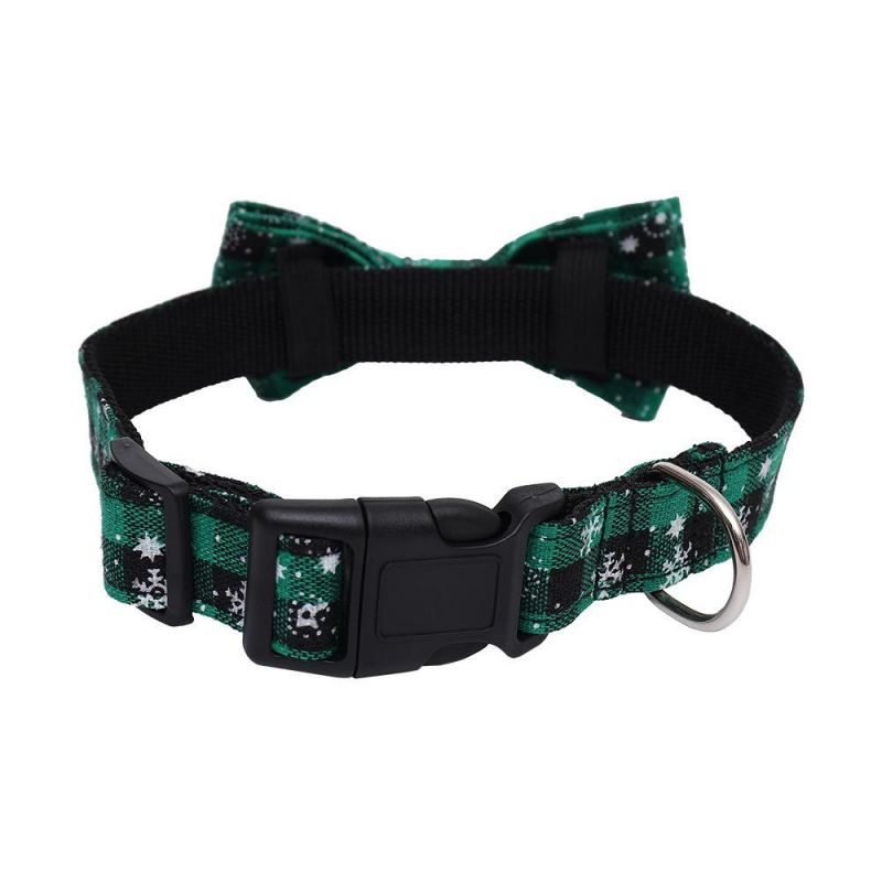 Amazon Hot Sale Pet Accessories, Breathable Christmas Pet Collar Small Medium Bow Dog Collar//