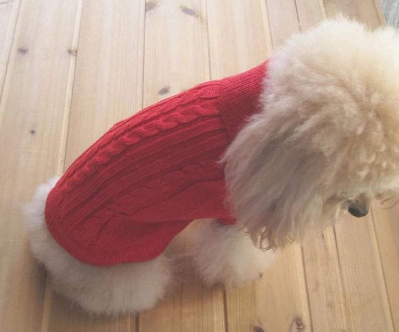 Turtleneck Classic Straw-Rope Pet Dog Sweater Apparel
