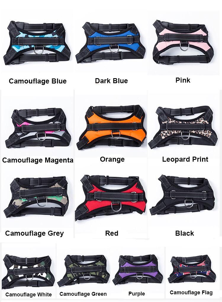 Personalized Polyester Solid Color, Medium Large Explosion-Proof Rushed Dog Harness