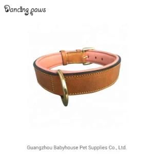 Good Quality Eco-Friendly Leather Wide Double Cowhide Dog Collar