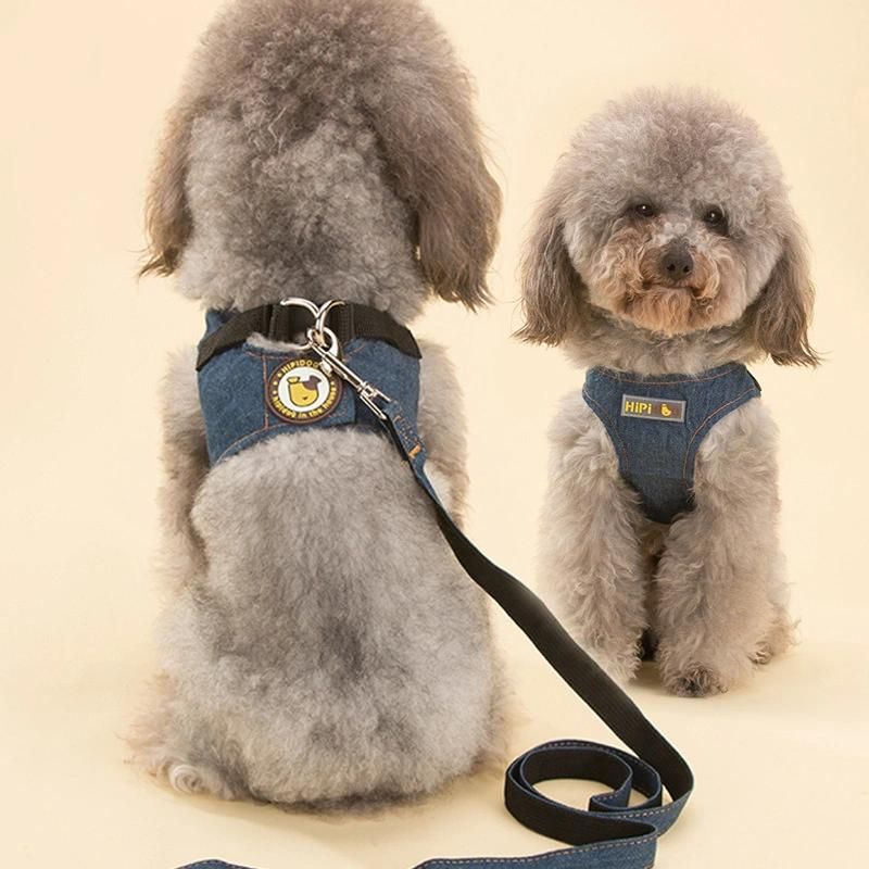 OEM Accept Adjustable Dog Collar Leash and Reversible Harness Set with Dog Bowtie