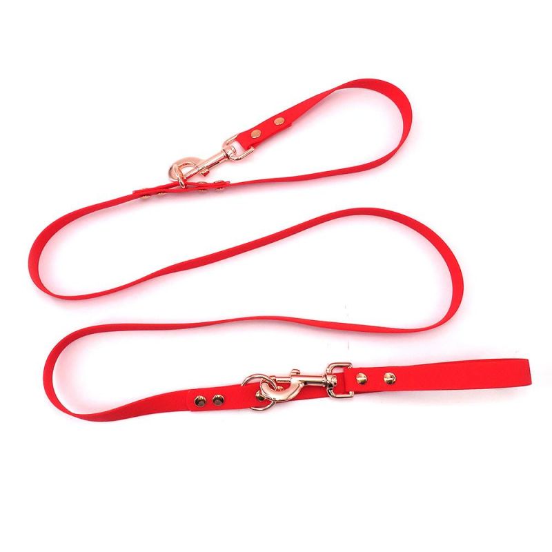 Biodegradable Soft PVC Materials Hunting Dog Lead, Nylon Webbing Coated Dog Leash with Matching Collar