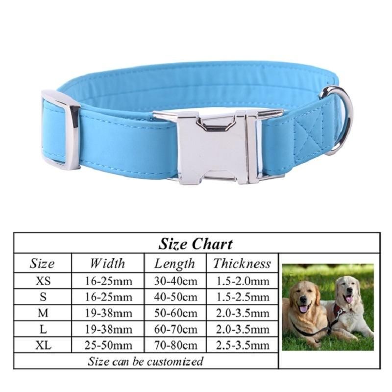 Factory Customized Durable Waterproof Classical Luxury PU Leather Dog Training Collars with Quick Release Buckle