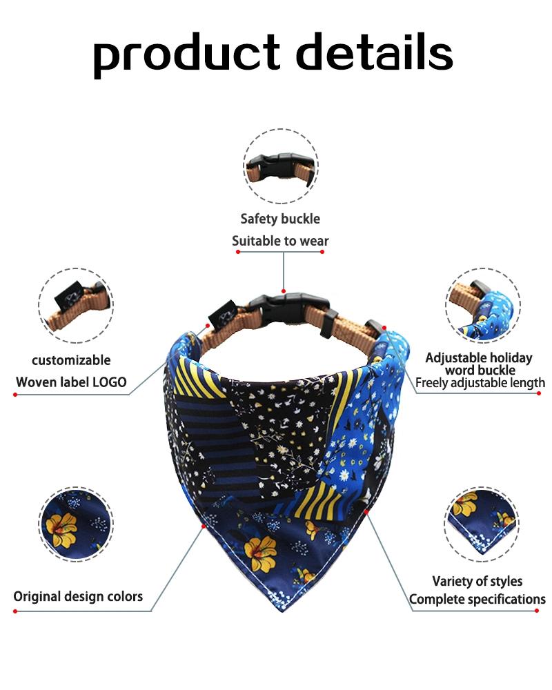 Free Design Custom Printed Pet Polyester Pattern Triangle Scarf Dog Bandana