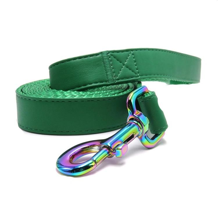 Personalized Pet Collar Supplies Wholesale PU Leather Waterproof Luxury Dog Collar Leash