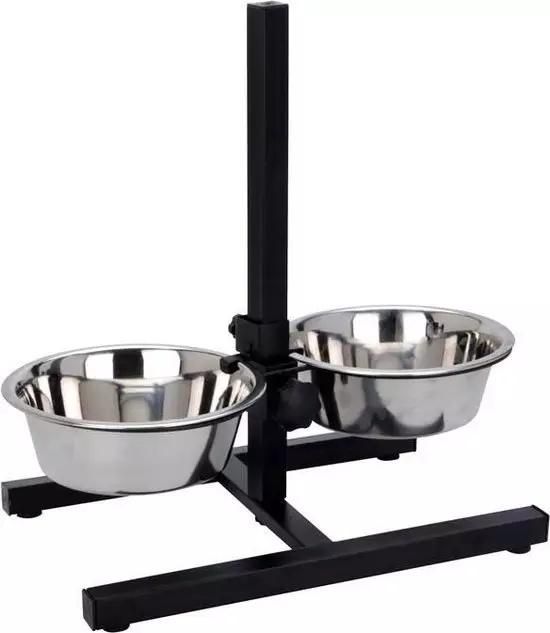 Factory Custom Dog Bowls Stainless Steel Double Pet Dog Bowls Adjustable Height Stand Feeding Station