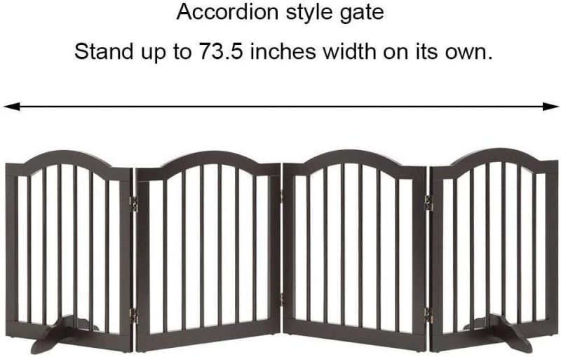 Dog Safety Folding Wooden Pet Gate Portable Indoor Barrier