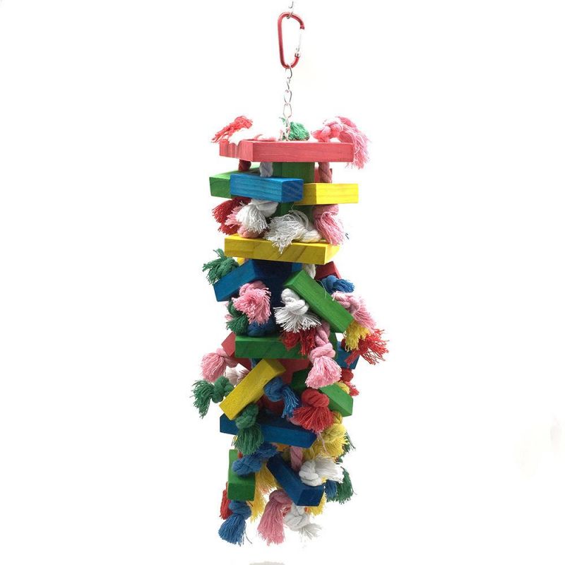 Pet Supplies Wood Pet Parrot Chew Bite Toy for Large Medium Eco-Friendly Color Wooden Bird Parrot Toy