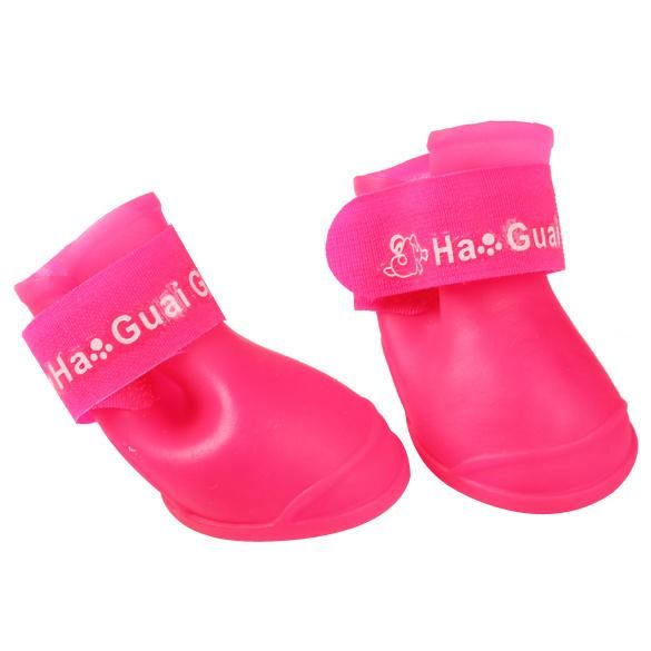 4PCS Pet Products Waterproof Boots Rubber Rain Pet Dog Shoes