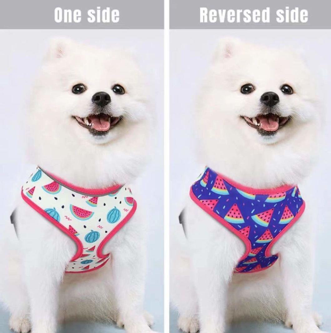 High Quality Soft Custom Printed Mesh Padded Reversible Dog Harness