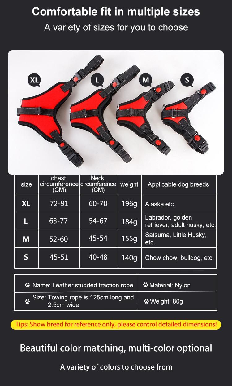 Safety No-Pull Dog Harness, Adjustable Reflective Oxford Soft Outdoor Walking Halters Vest Pet Dog Harness//