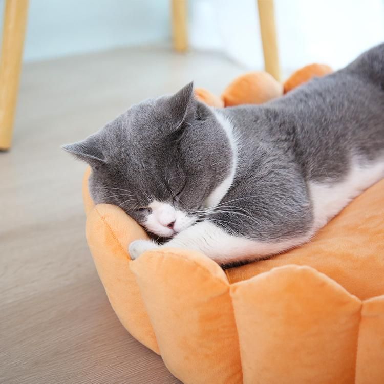 Petal Ropshipping Winter Warm Deep Sleep Animal Bed Round Pet Bed Soft Cat and Dog Bed