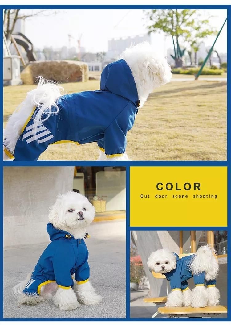 Fashion Four Angle Raincoat Pet Dog Waterproof Coat Puppy Outdoor Raincoat Luxury Clothes for Dogs