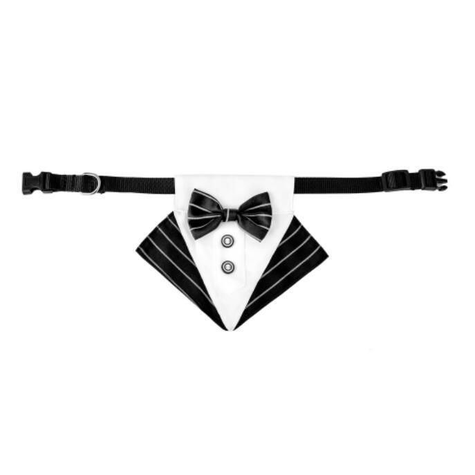 Dog Tuxedo Bandana with Bow Tie, Pet Costume Dog Wedding Bandana Gentleman Dog Attire Party Accessories