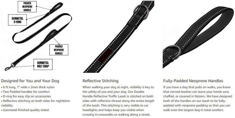 Padded Dog Leash Dog Lead Heavy Duty Reflective Leashes