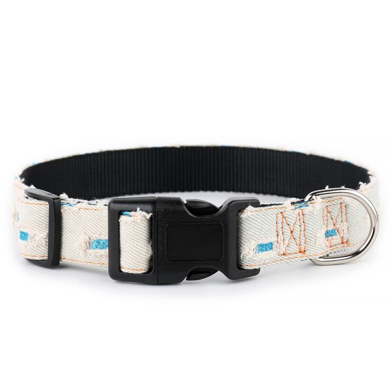 Soft Durable Denim Nylon Harness Dog Collar and Leash
